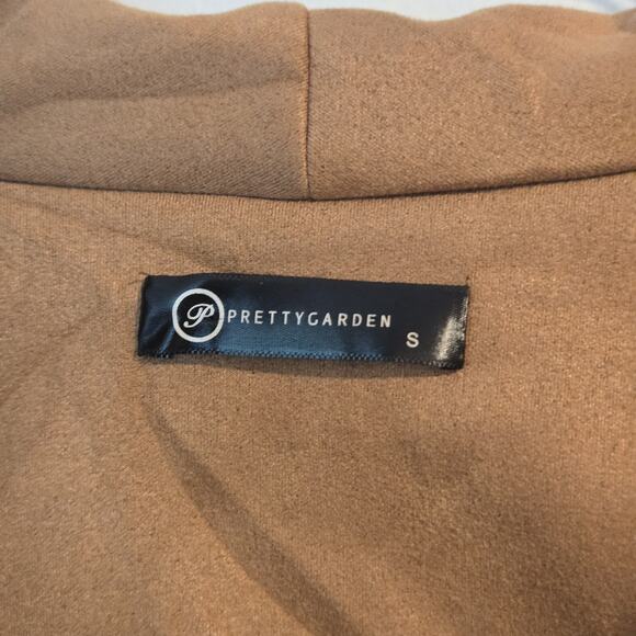 PRETTY‎ GARDEN Amazon Collared Neck Long Sleeve Suede Jacket Brown Small EUC! - Picture 5 of 7